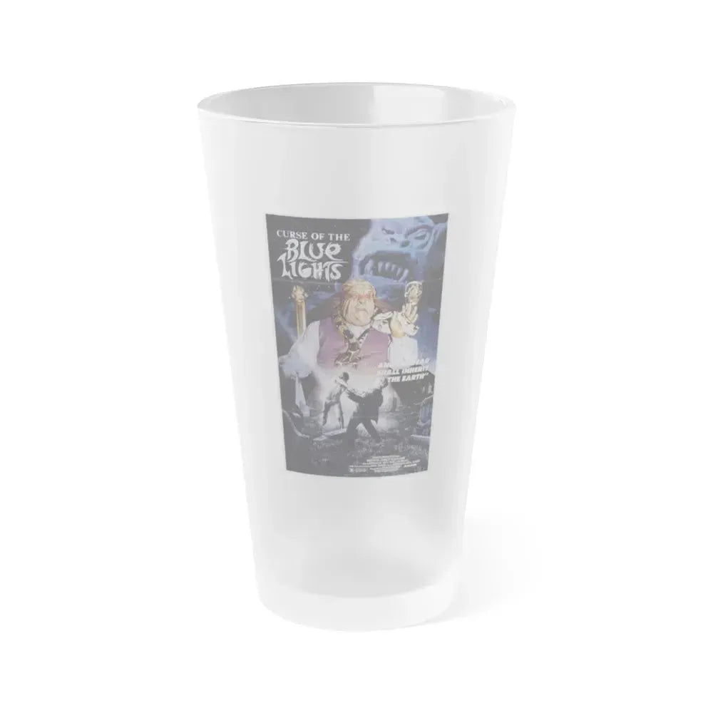 CURSE OF THE BLUE LIGHTS 1988 Movie Poster - Frosted Pint Glass 16oz 16oz Frosted - Go Mug Yourself