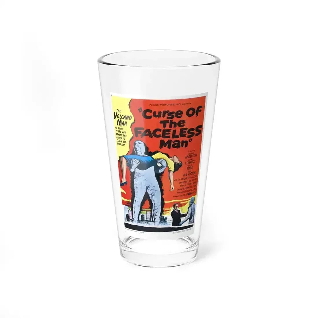CURSE OF THE FACELESS MAN 1958 Movie Poster - Pint Glass 16oz 16oz - Go Mug Yourself