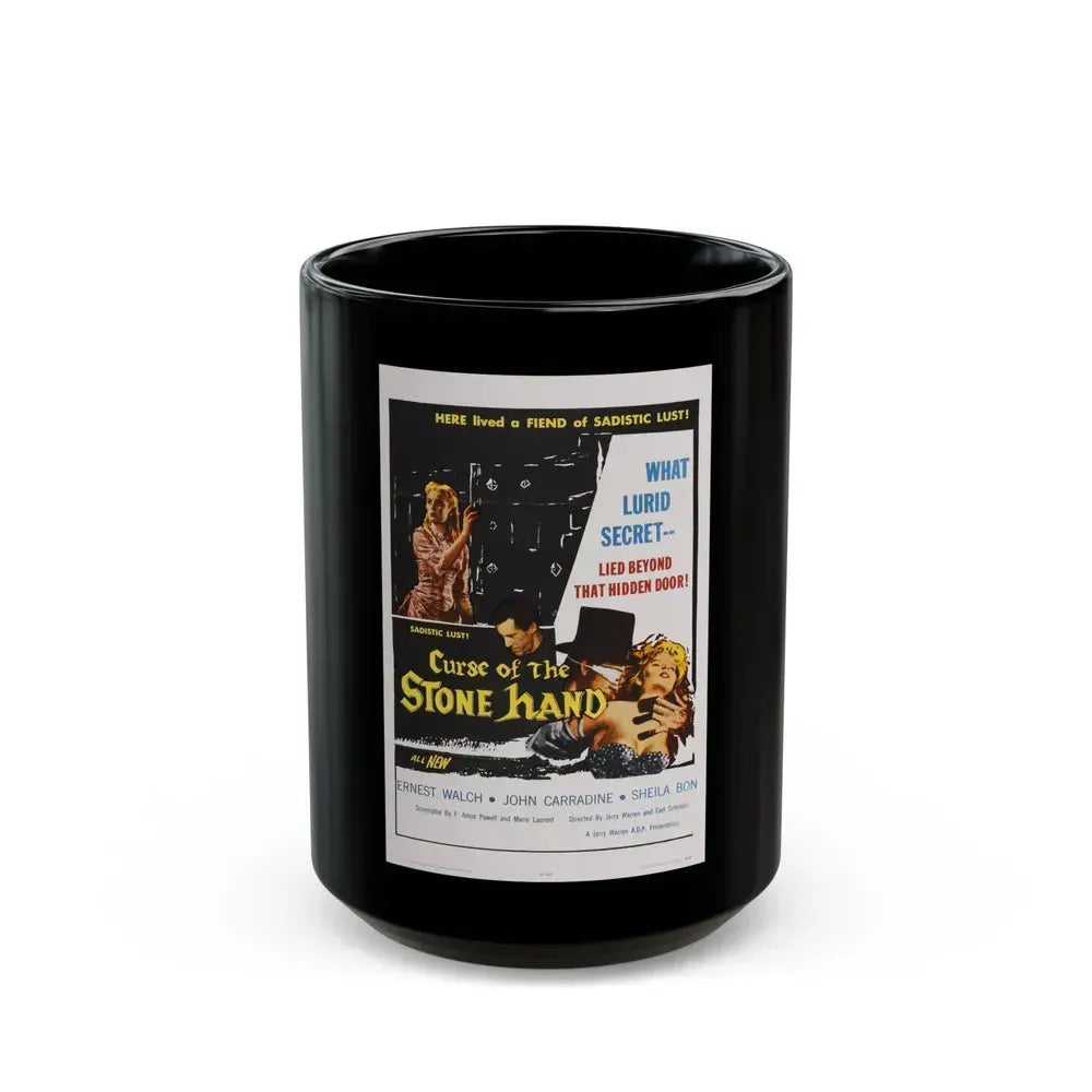 CURSE OF THE STONE HAND 1965 Movie Poster - Black Coffee Mug 15oz - Go Mug Yourself
