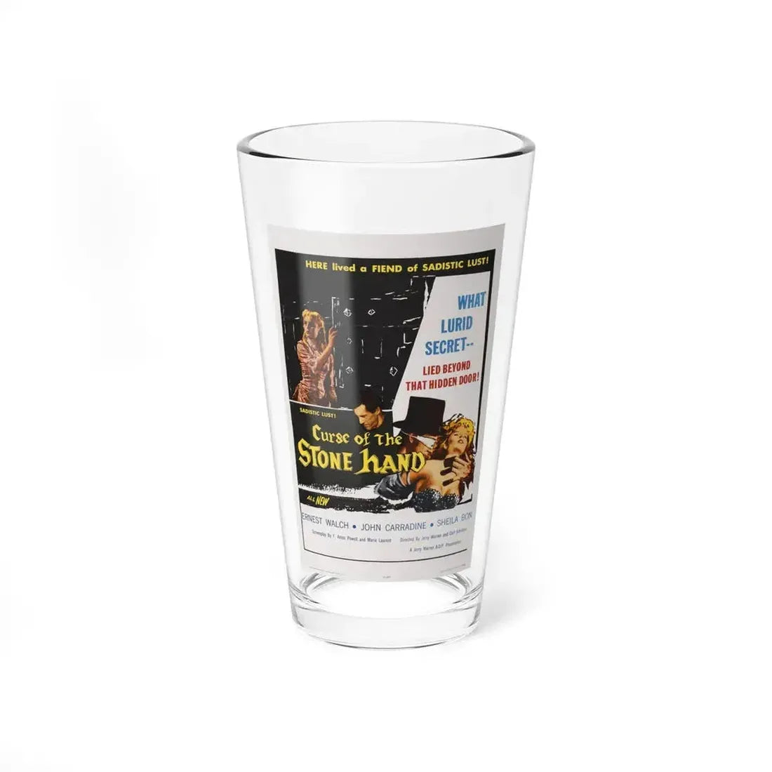 CURSE OF THE STONE HAND 1965 Movie Poster - Pint Glass 16oz 16oz - Go Mug Yourself