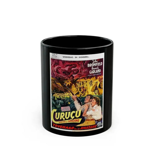 CURUCU, BEAST OF THE AMAZON (BELGIAN) 1956 Movie Poster - Black Coffee Mug 11oz - Go Mug Yourself