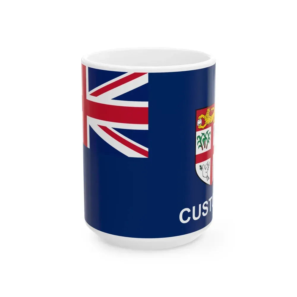 Customs Ensign of Fiji (Fiji) White Coffee Mug 15oz - Go Mug Yourself