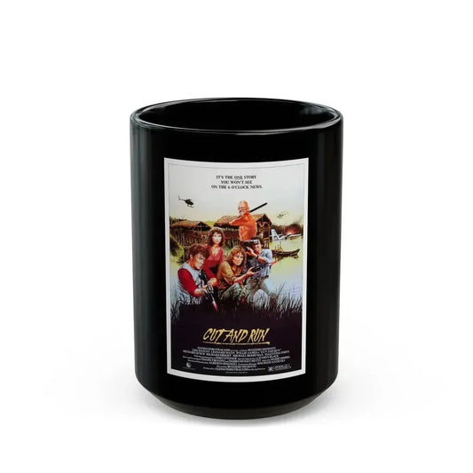 CUT AND RUN 1984 Movie Poster - Black Coffee Mug 15oz - Go Mug Yourself