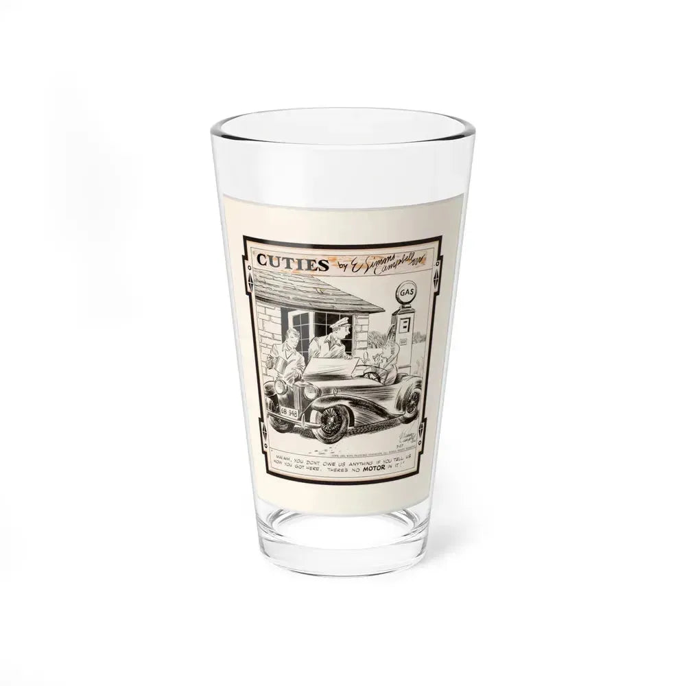 Cuties Single-Panel Comic Strip - Pint Glass 16oz 16oz - Go Mug Yourself
