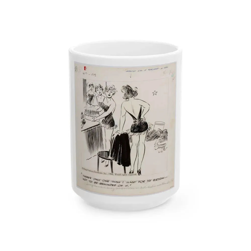 Cuties Single Panel Gag Comic Strip - White Coffee Mug 15oz - Go Mug Yourself