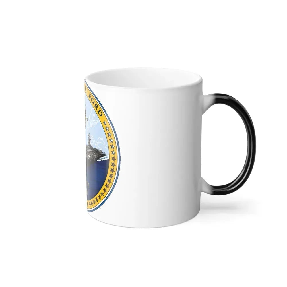 CVN 78 USS Gerald R Ford 2017 (U.S. Navy) Color Changing Mug 11oz - Go Mug Yourself