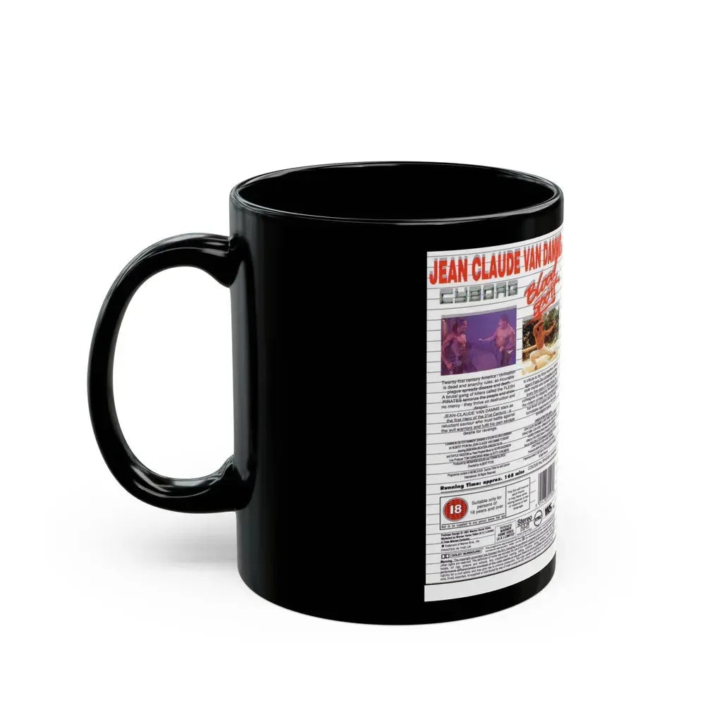 CYBORG AND BLOODSPORT DOUBLE FEATURE (VHS COVER) - Black Coffee Mug - Go Mug Yourself