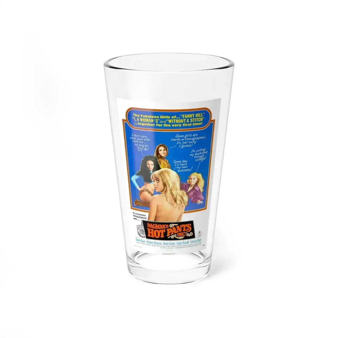 DAGMAR'S HOTPANTS, INC. 1971 Movie Poster - Pint Glass 16oz 16oz - Go Mug Yourself