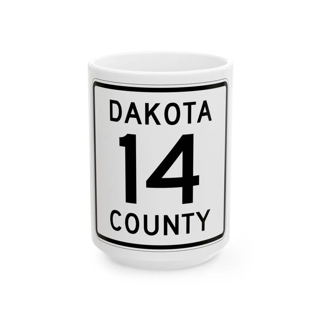 Dakota County Route 14 (Minnesota) (Road Sign) White Coffee Mug 15oz - Go Mug Yourself