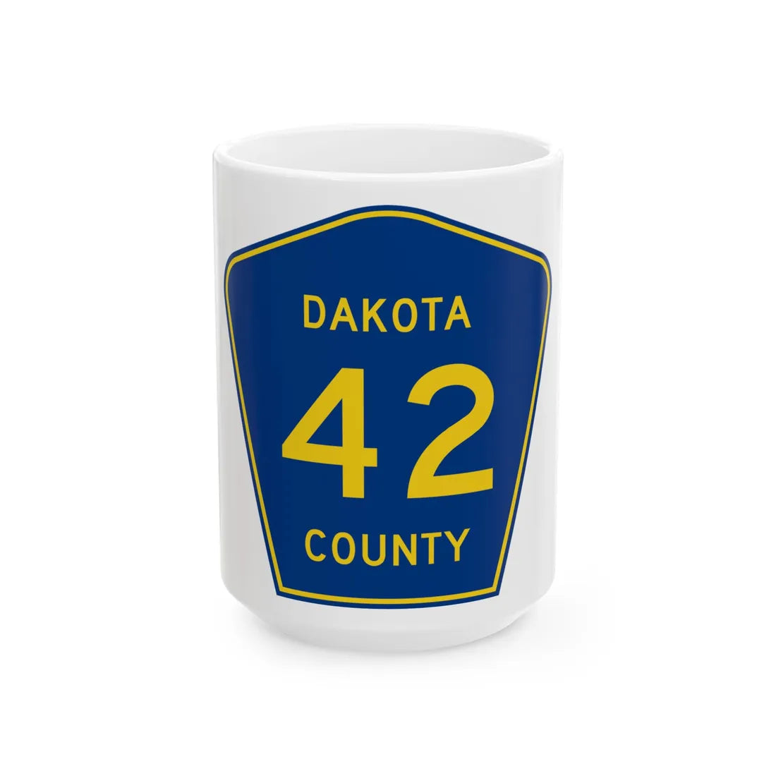 Dakota County Route 42 (Minnesota) (Road Sign) White Coffee Mug 15oz - Go Mug Yourself