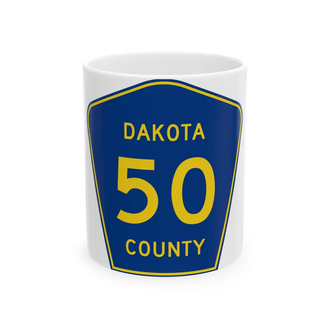 Dakota County Route 50 (Minnesota) (Road Sign) White Coffee Mug 11oz - Go Mug Yourself