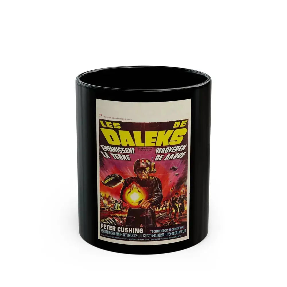 DALEKS INVASION EARTH (BELGIAN) 1966 Movie Poster - Black Coffee Mug 11oz - Go Mug Yourself