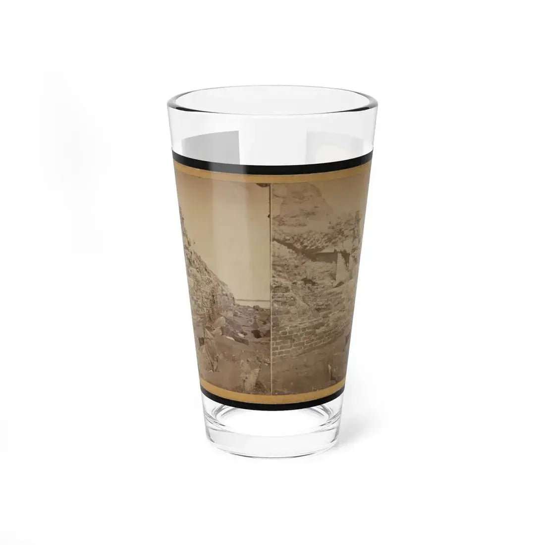 Damage To Exterior Wall Of Fort Sumter From Bombardment, Charleston, South Carolina (U.S. Civil War) Pint Glass 16oz 16oz - Go Mug Yourself