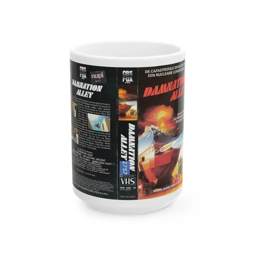 DAMNATION ALLEY (VHS COVER) - White Coffee Mug 15oz - Go Mug Yourself