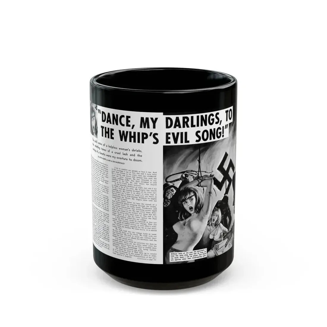 Dance, My Darlings, To The Whip's Evi Song, Man's Book, February 1973 - Black Coffee Mug 15oz - Go Mug Yourself