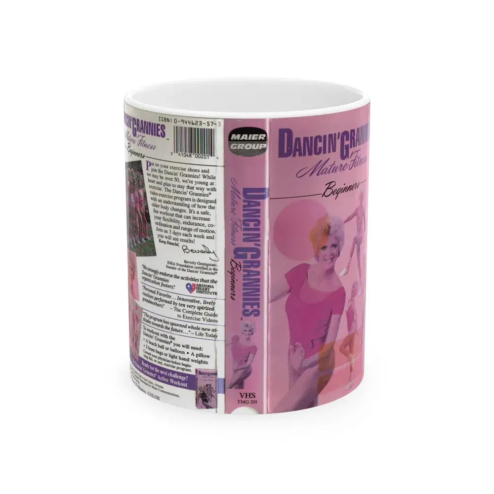 DANCIN GRANNIES MATURE FITNESS BEGINNERS MAIER GROUP (VHS COVER) - White Coffee Mug 11oz - Go Mug Yourself