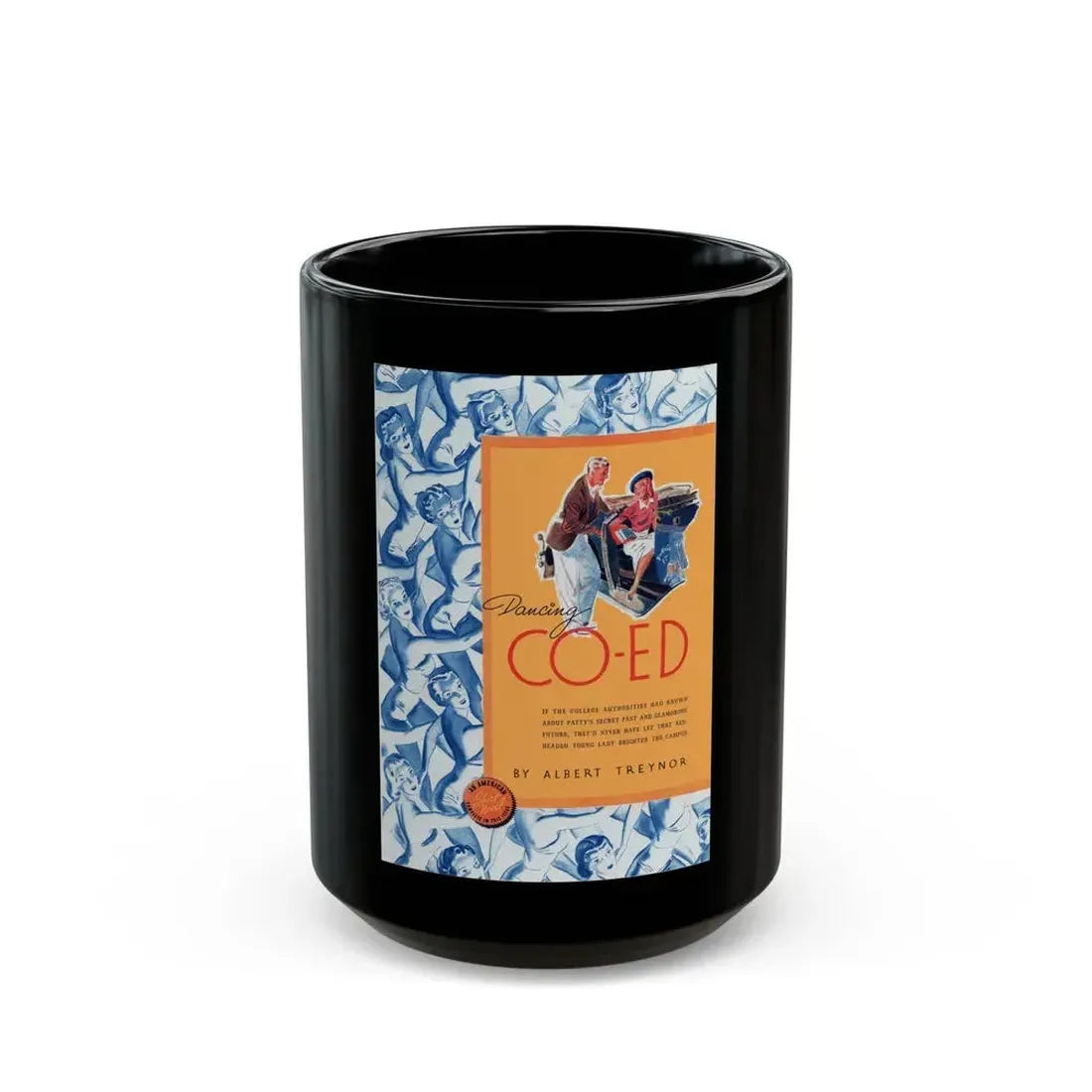Dancing Co-Ed, The American Magazine, September 1938 - Black Coffee Mug 15oz - Go Mug Yourself