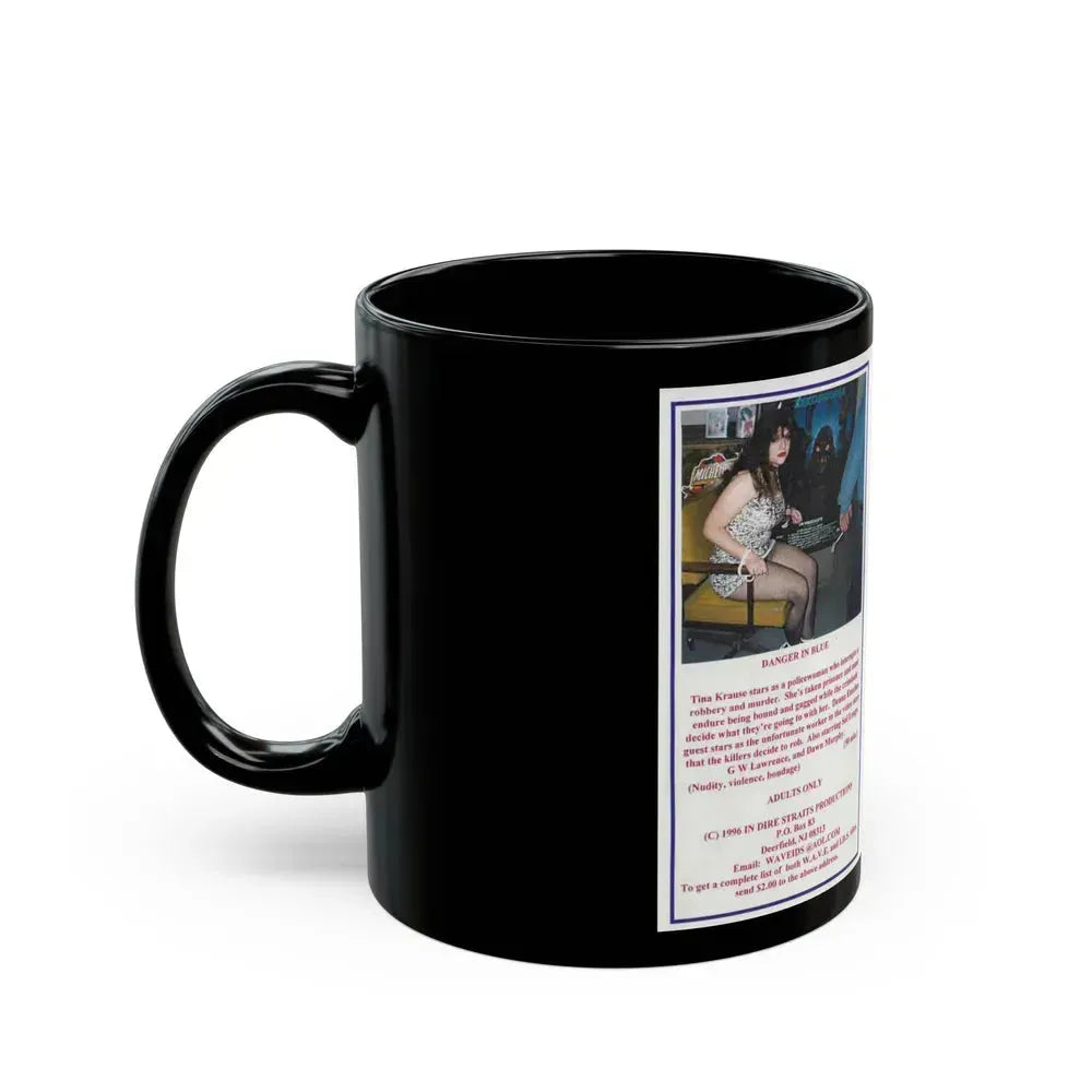 DANGER IN BLUE (VHS COVER) - Black Coffee Mug - Go Mug Yourself