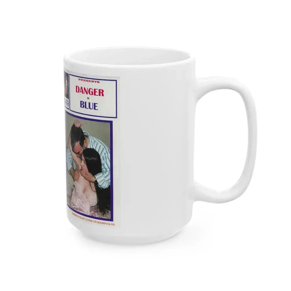 DANGER IN BLUE (VHS COVER) - White Coffee Mug - Go Mug Yourself