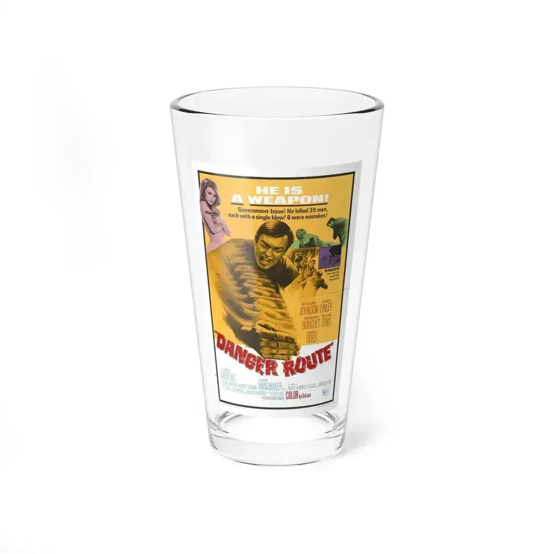 DANGER ROUTE 1967 Movie Poster - Pint Glass 16oz 16oz - Go Mug Yourself