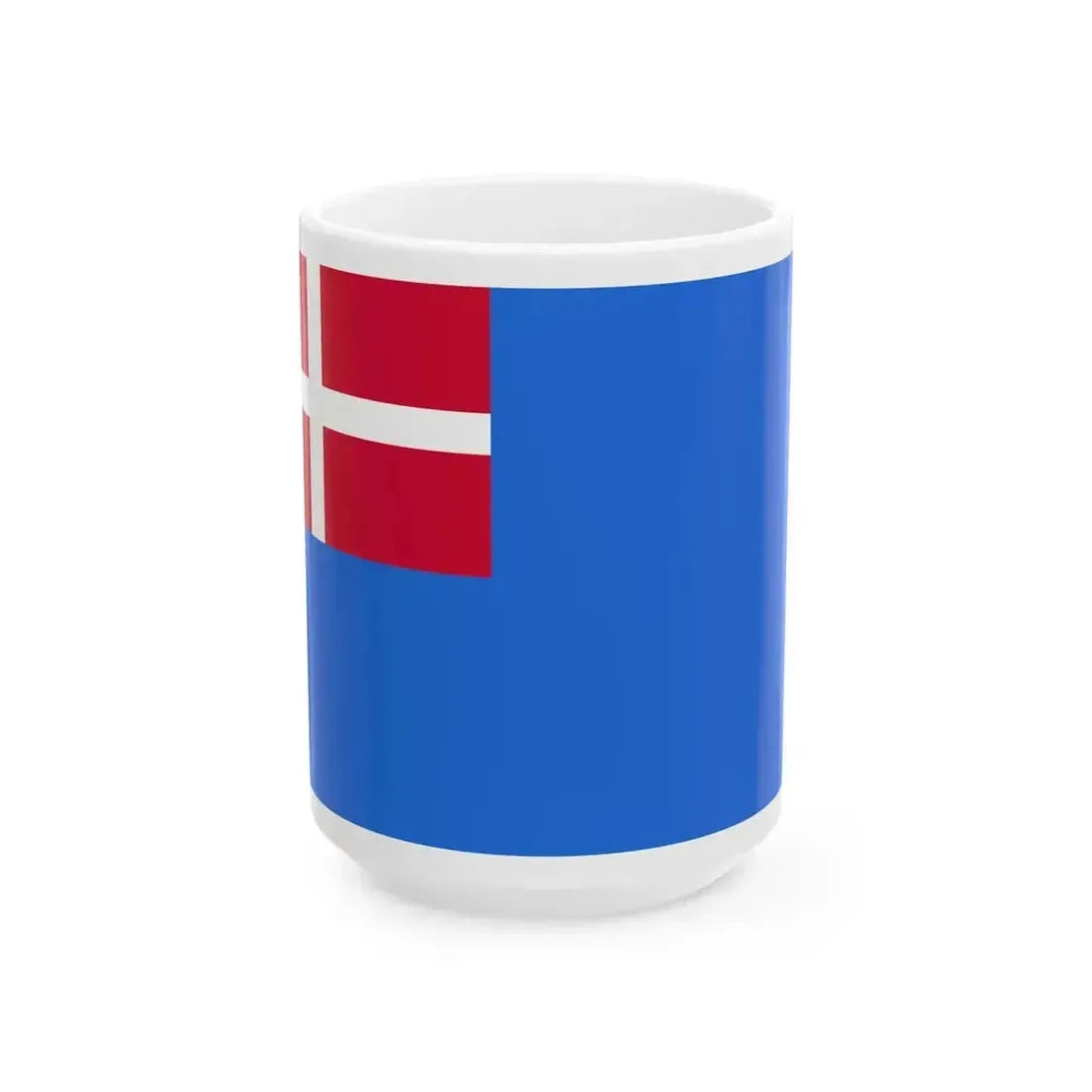 Danish blue ensign (Denmark) White Coffee Mug 15oz - Go Mug Yourself