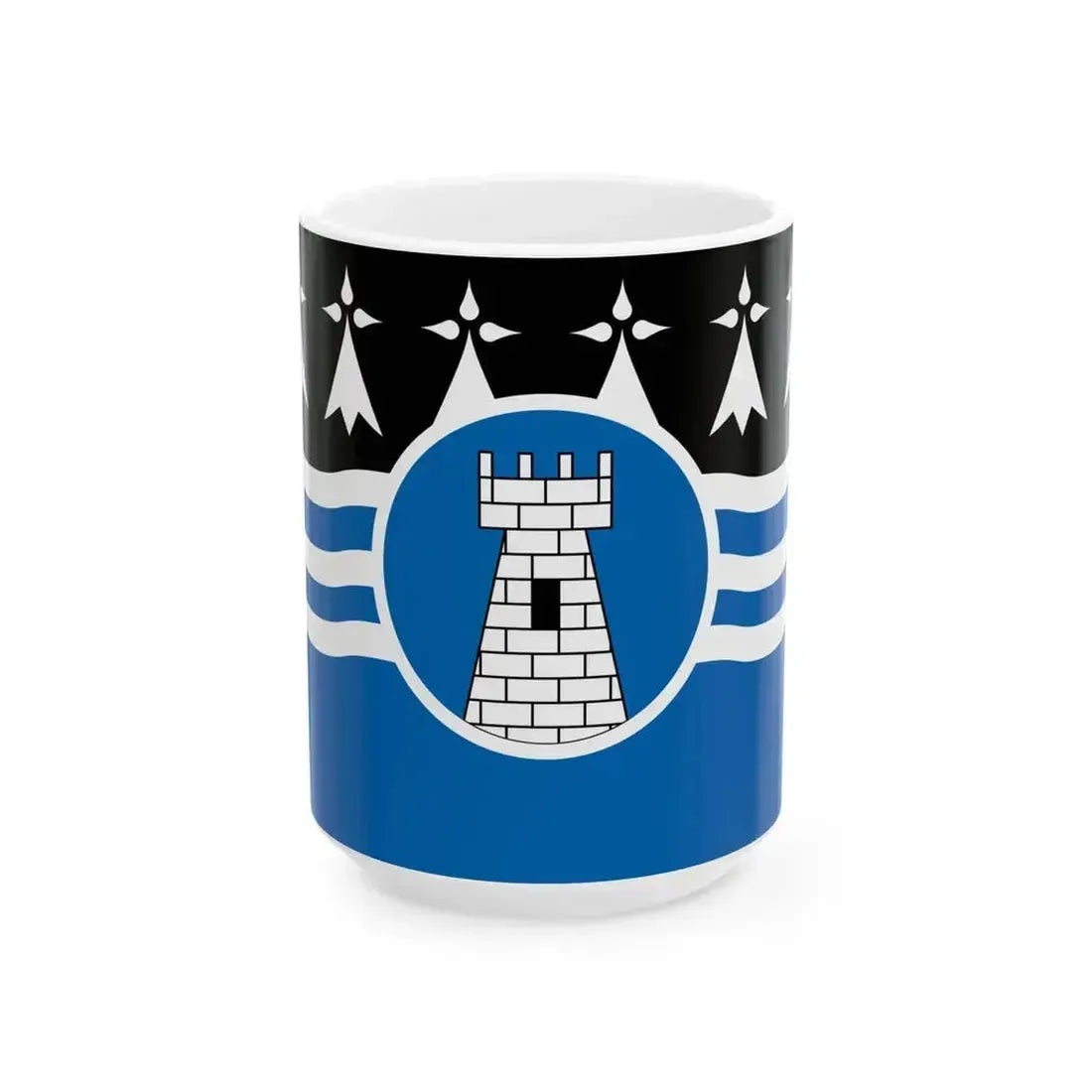Dardoup traditional district flag (France) White Coffee Mug 15oz - Go Mug Yourself
