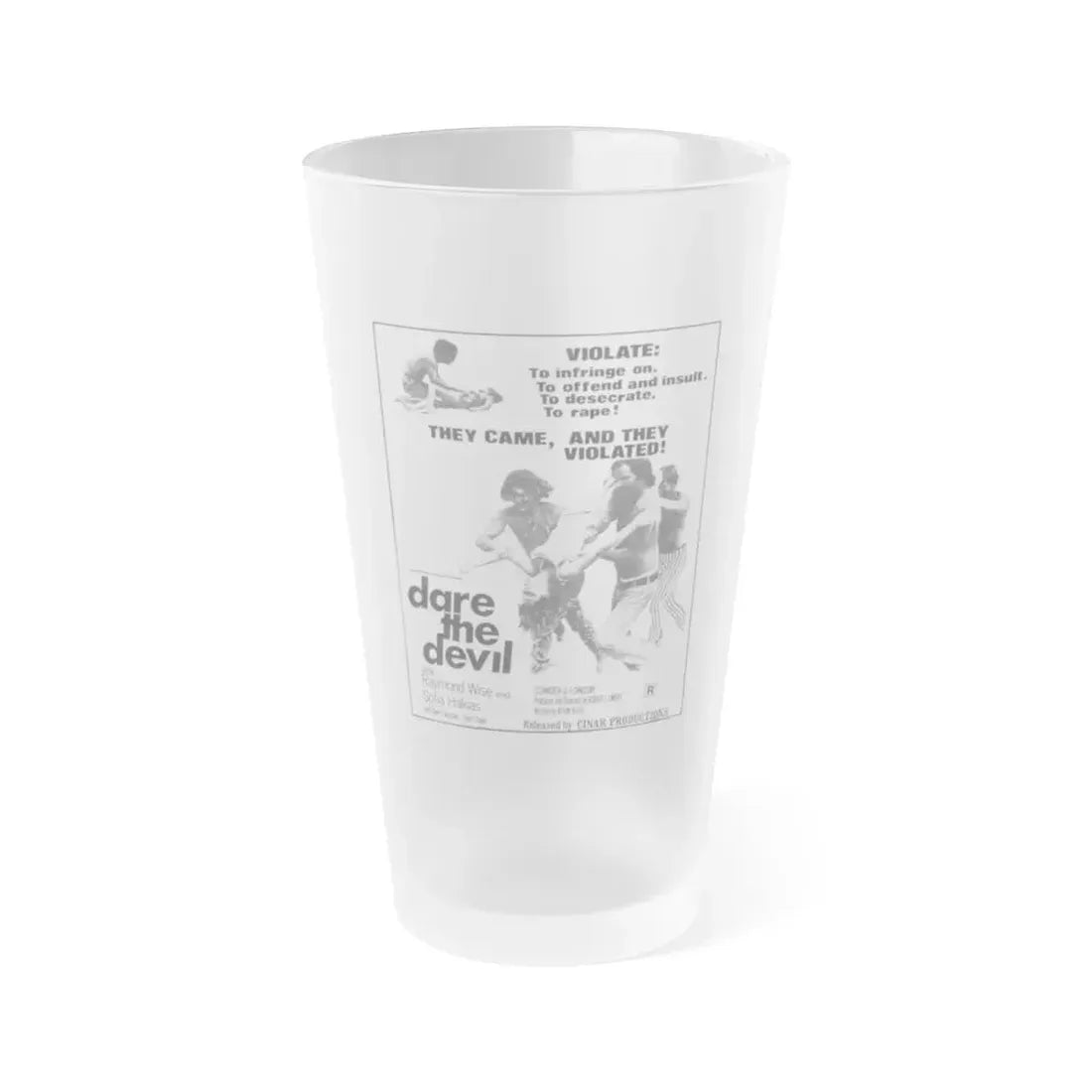 DARE THE DEVIL 1969 Movie Poster - Frosted Pint Glass 16oz Default Title - Go Mug Yourself