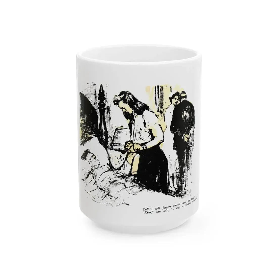 Dark Interlude (2), Blue Book Magazine, August 1949 - White Coffee Mug 15oz - Go Mug Yourself