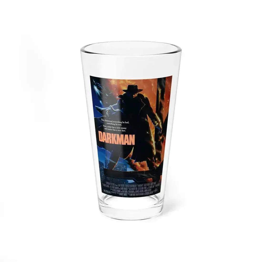 DARKMAN 1990 Movie Poster - Pint Glass 16oz 16oz - Go Mug Yourself