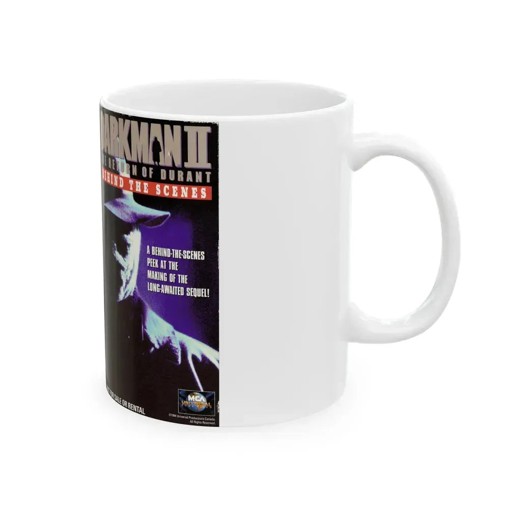 DARKMAN 2 THE RETURN OF DURANT BEHIND THE SCENES (VHS COVER) - White Coffee Mug - Go Mug Yourself