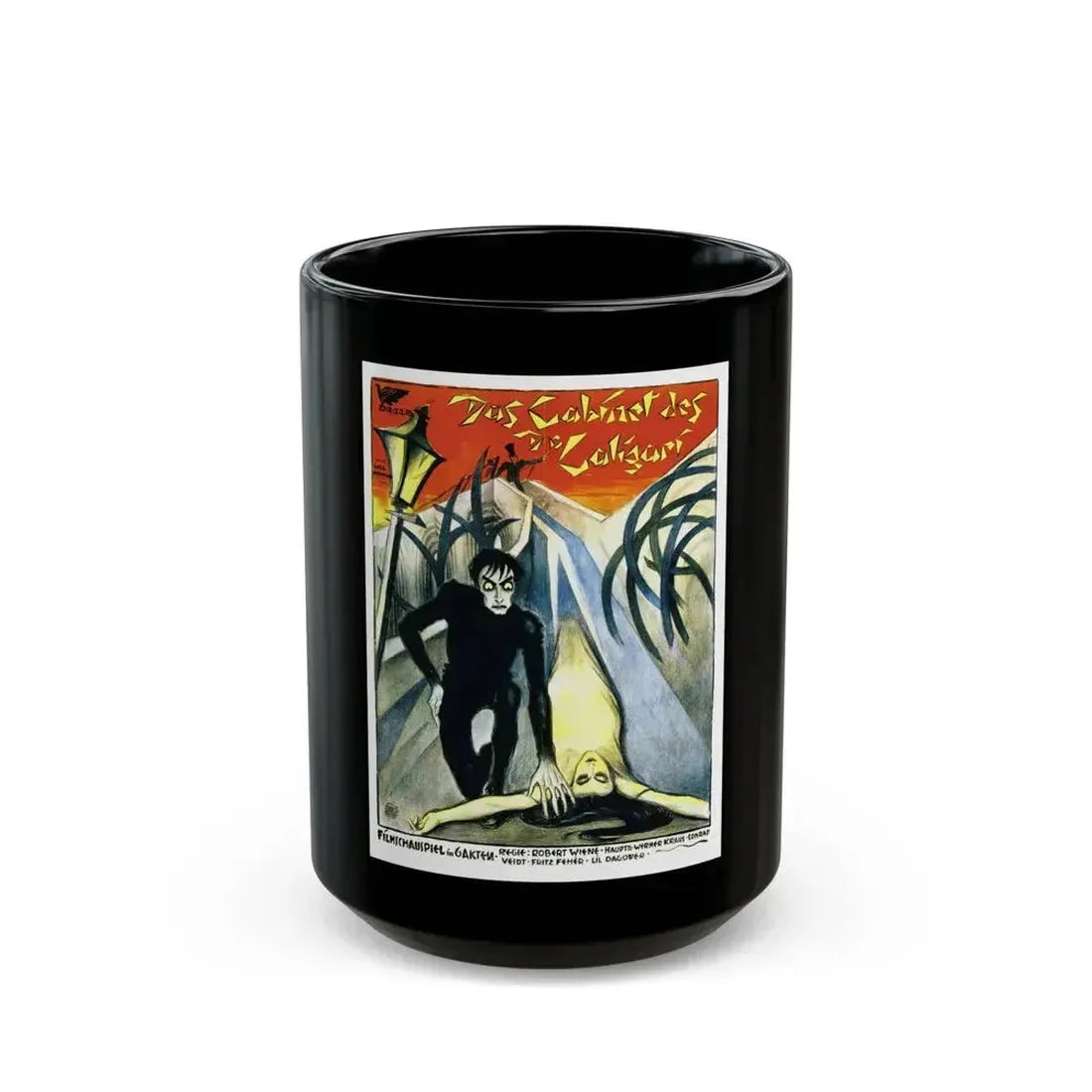 DAS CABINET DES DR CALIGARI 1920 Movie Poster - Black Coffee Mug 15oz - Go Mug Yourself