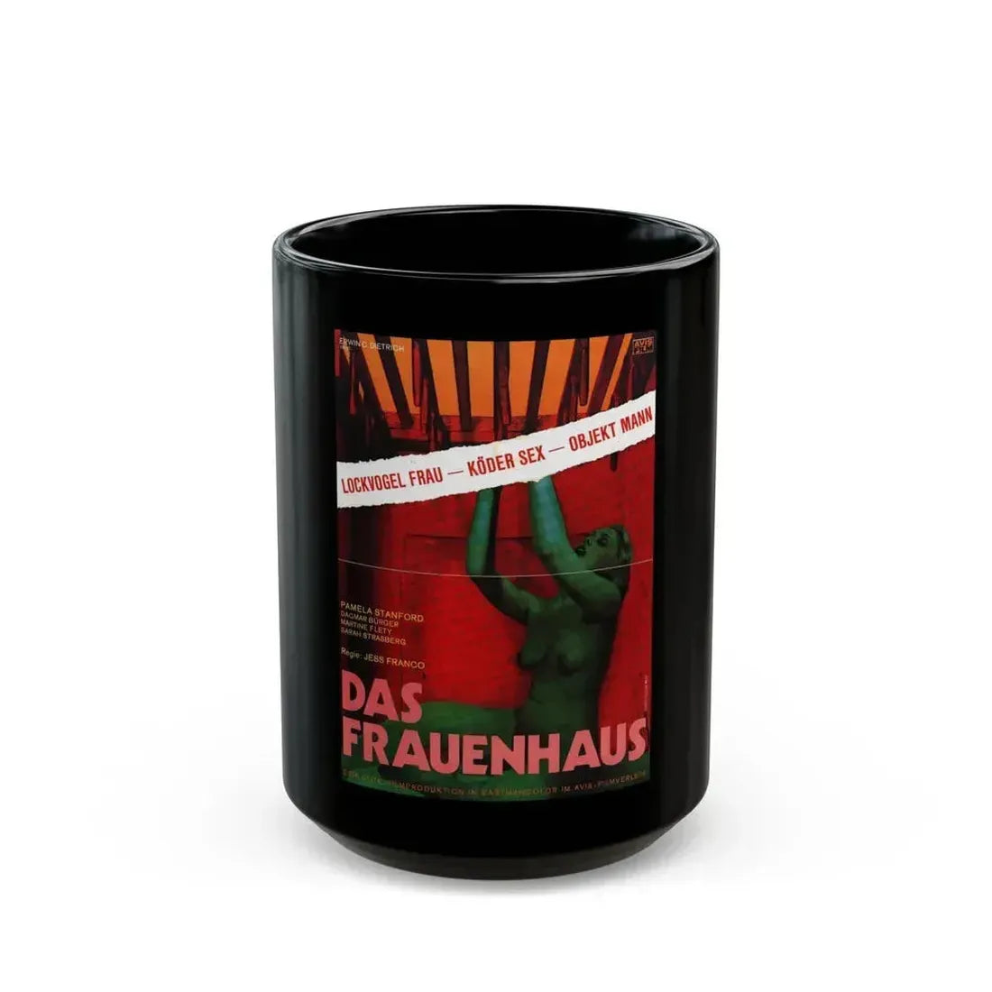 DAS FRAUENHAUS (BLUE RITA) 1977 Movie Poster - Black Coffee Mug 15oz - Go Mug Yourself