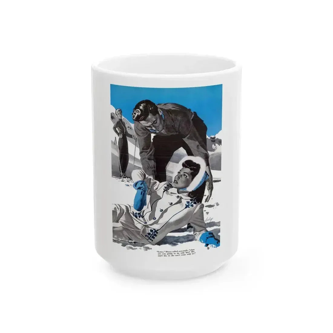 Date with the Boss, Cosmopolitan, January 1943 - White Coffee Mug 15oz - Go Mug Yourself
