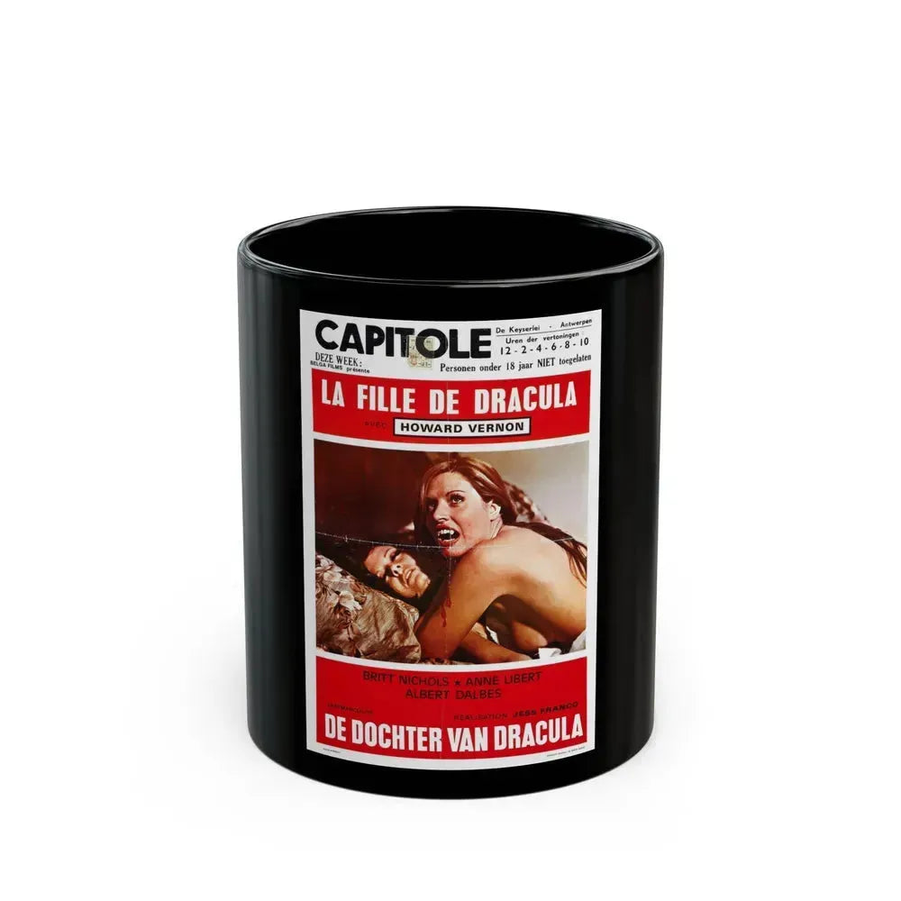 DAUGHTER OF DRACULA (BELGIAN) 1972 Movie Poster - Black Coffee Mug 11oz - Go Mug Yourself