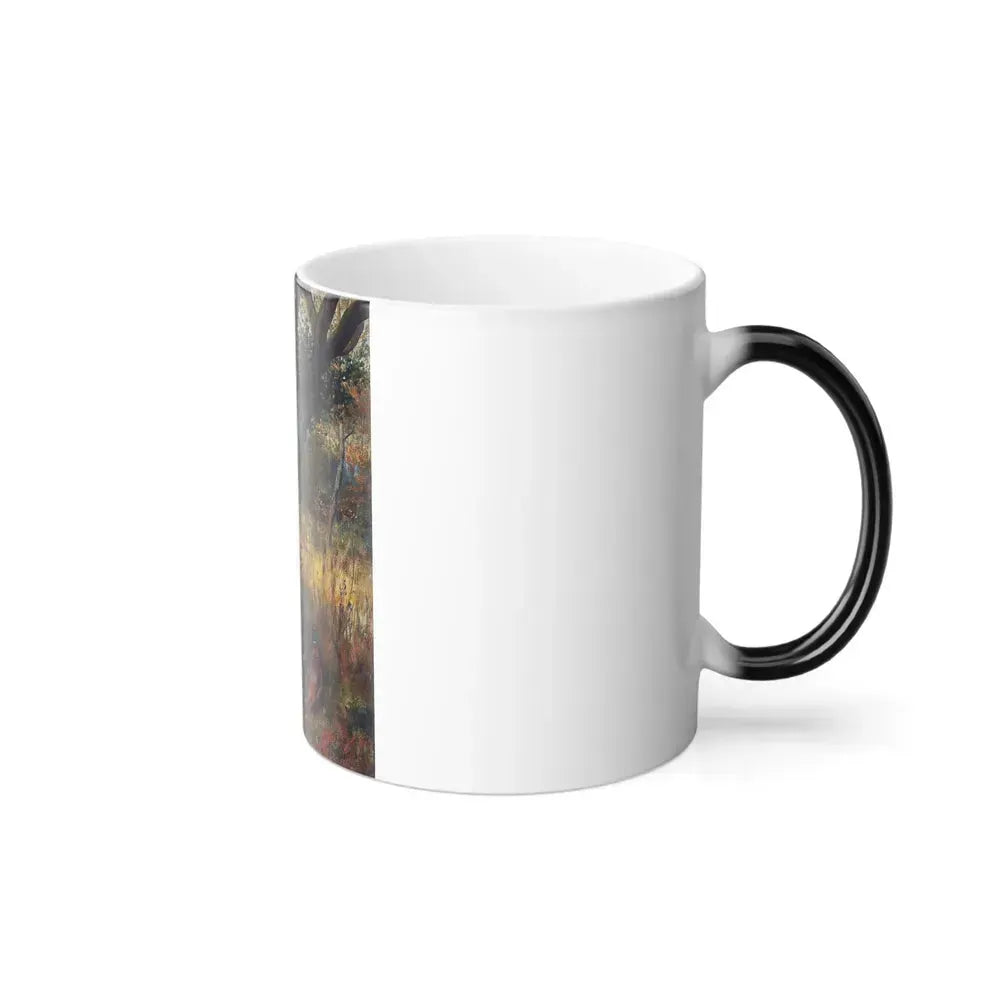 David George Steell (1856-1930) Pheasants in the Undergrowth - Oil on Canvas 1891 - Color Changing Mug 11oz - Go Mug Yourself