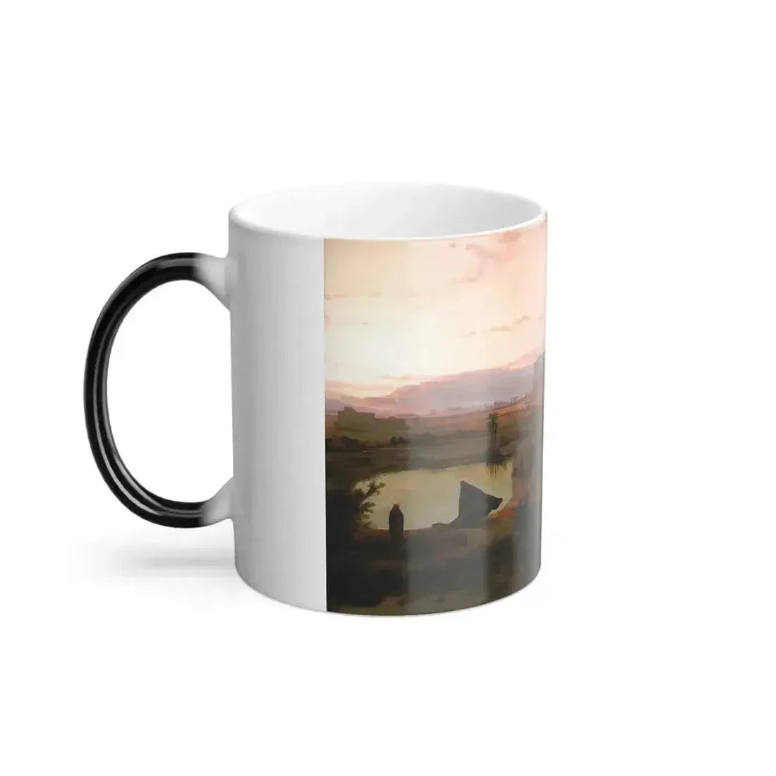 David Roberts (1796-1864) Ruins of the Great Temple at Karnak, Sunset - Oil on Canvas 1845 - Color Changing Mug 11oz - Go Mug Yourself
