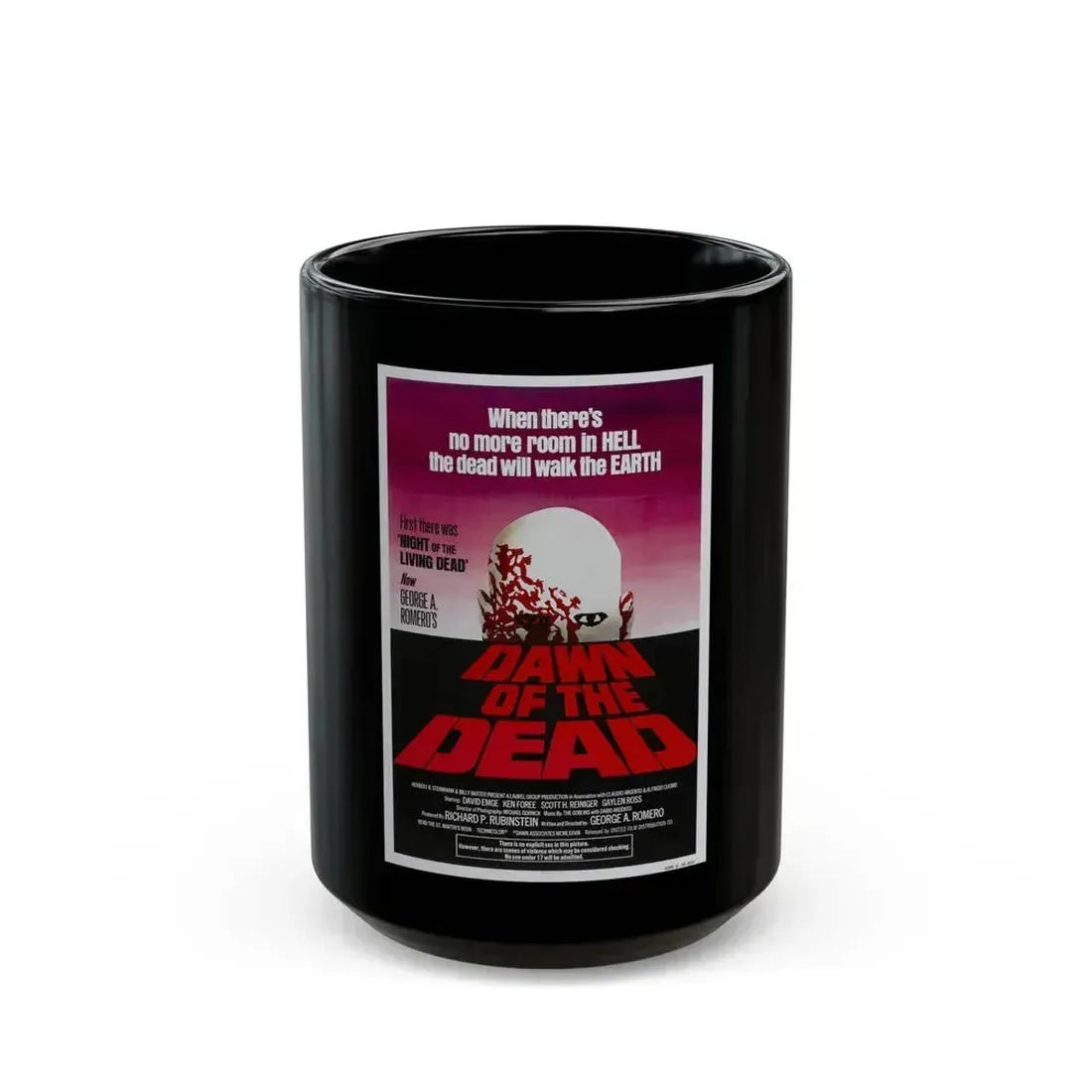 DAWN OF THE DEAD 1978 Movie Poster - Black Coffee Mug 15oz - Go Mug Yourself