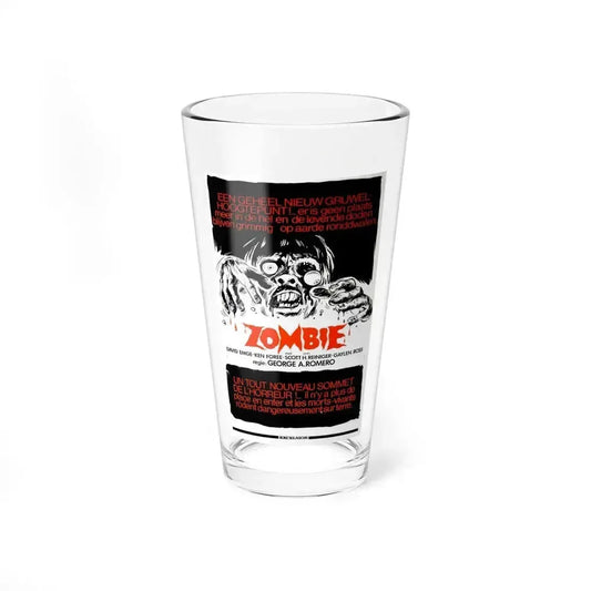 DAWN  OF THE DEAD (BELGIAN) 1978 Movie Poster - Pint Glass 16oz 16oz - Go Mug Yourself