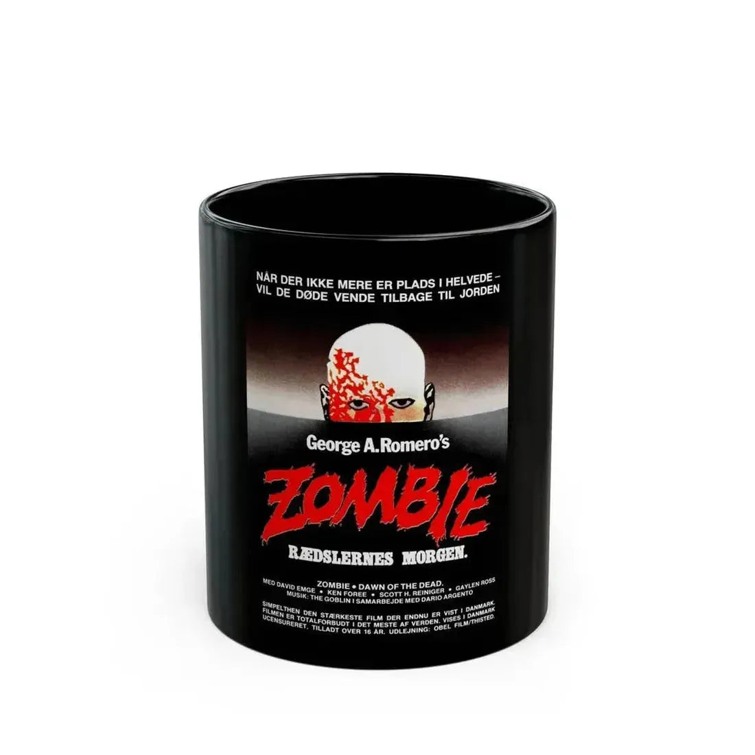 DAWN OF THE DEAD (DANISH) 1978 Movie Poster - Black Coffee Mug 11oz - Go Mug Yourself