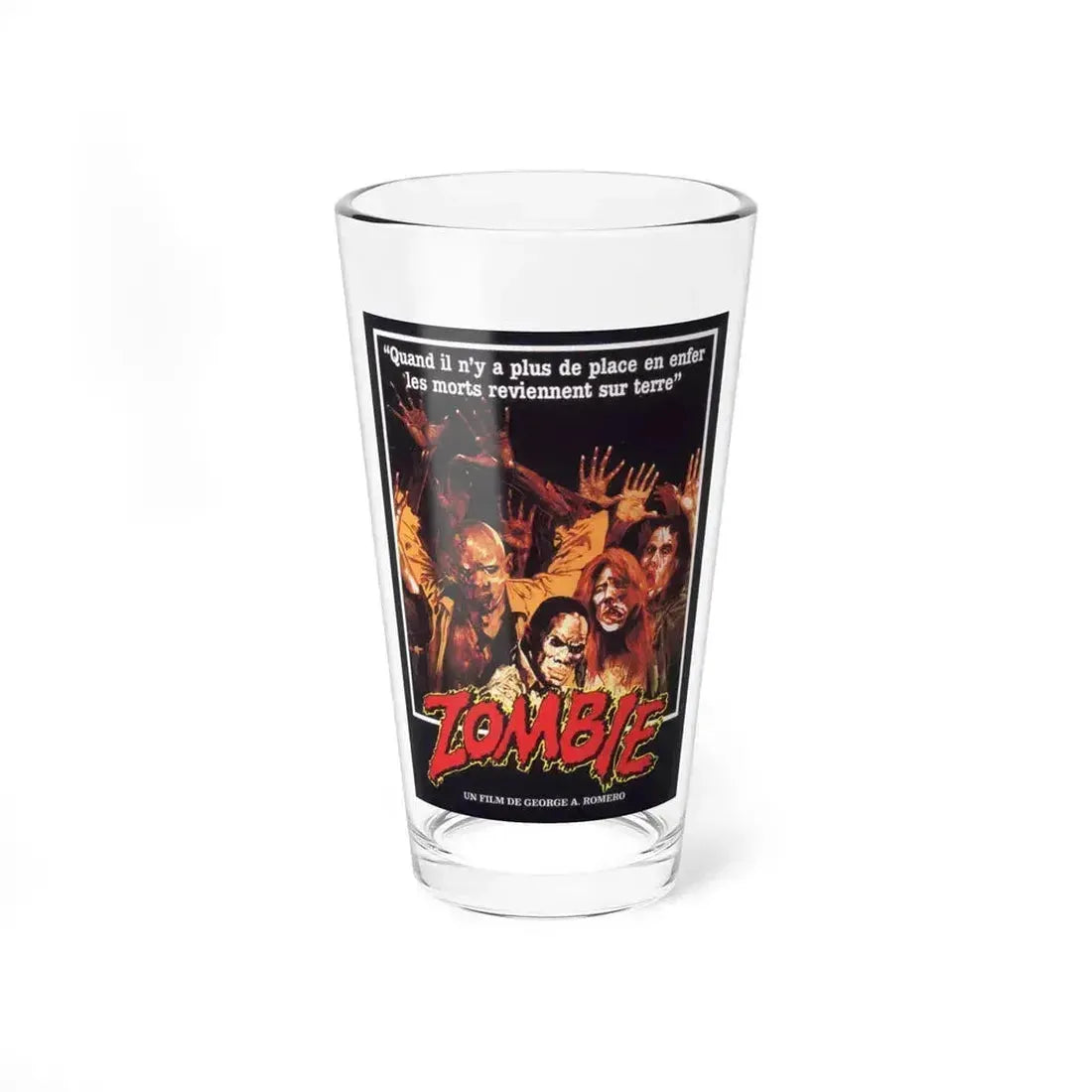 DAWN OF THE DEAD (FRENCH) 1978 Movie Poster - Pint Glass 16oz 16oz - Go Mug Yourself