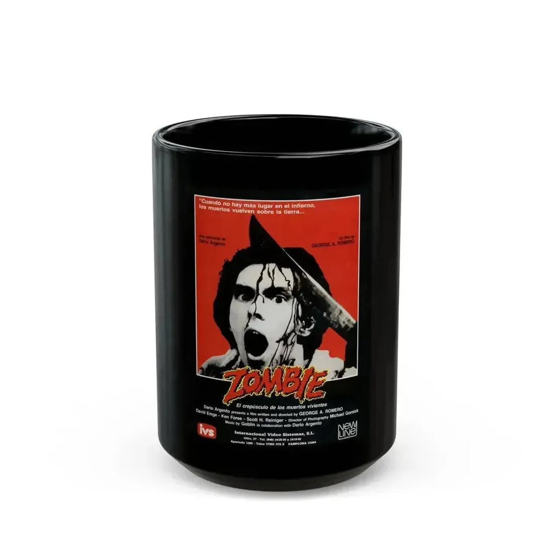 DAWN OF THE DEAD (ITALIAN) 1978 Movie Poster - Black Coffee Mug 15oz - Go Mug Yourself