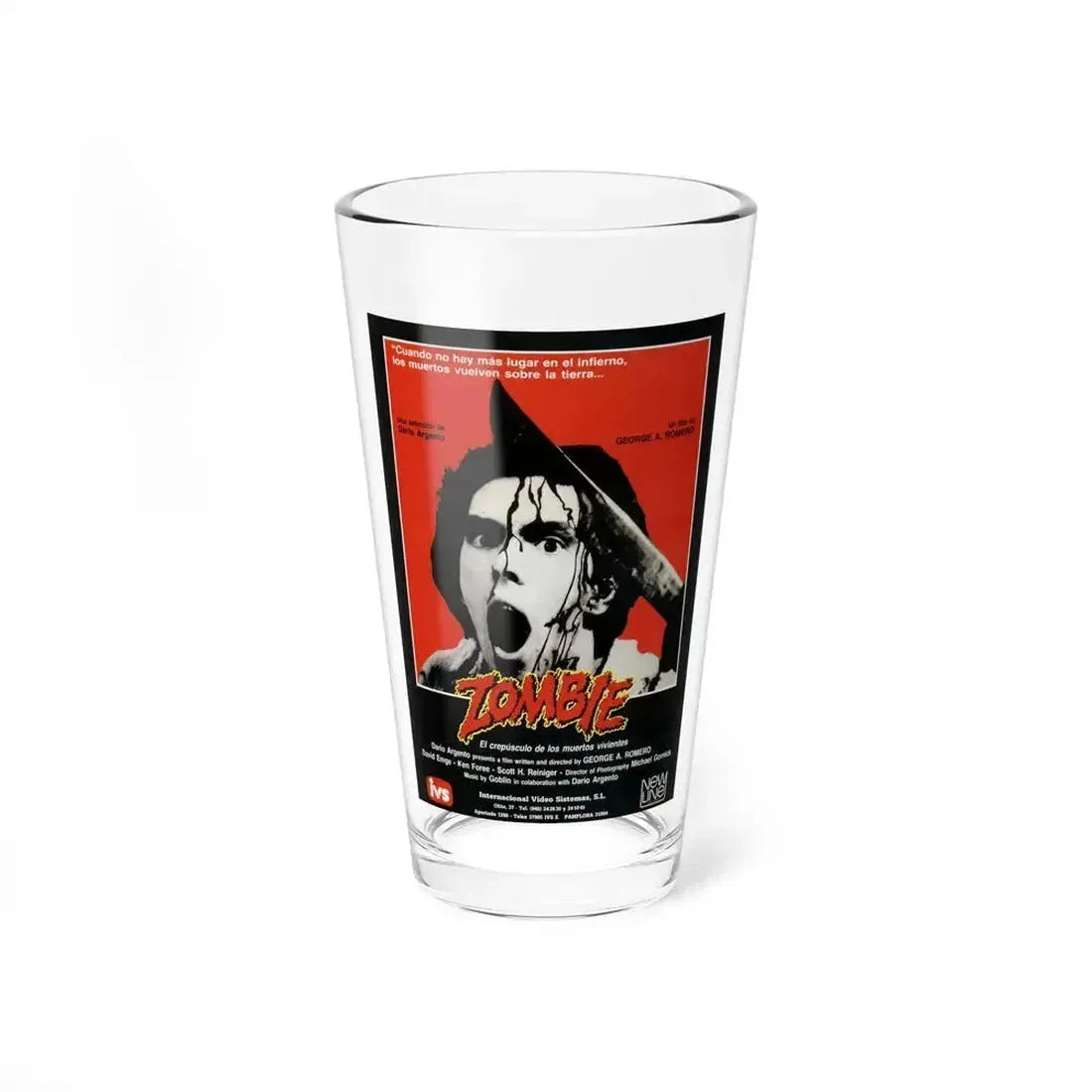 DAWN OF THE DEAD (ITALIAN) 1978 Movie Poster - Pint Glass 16oz 16oz - Go Mug Yourself
