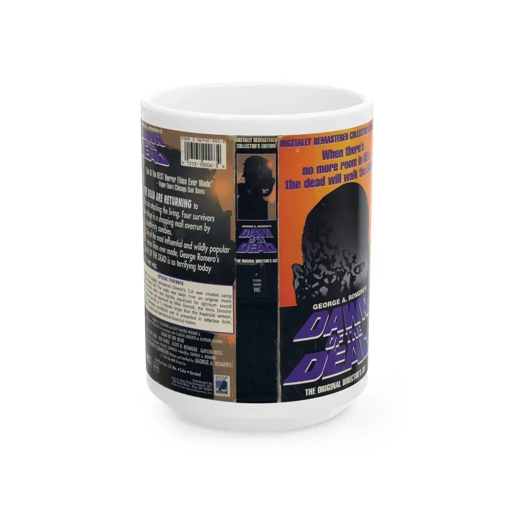 DAWN OF THE DEAD THE ORIGINAL DIRECTORS CUT (VHS COVER) - White Coffee Mug 15oz - Go Mug Yourself
