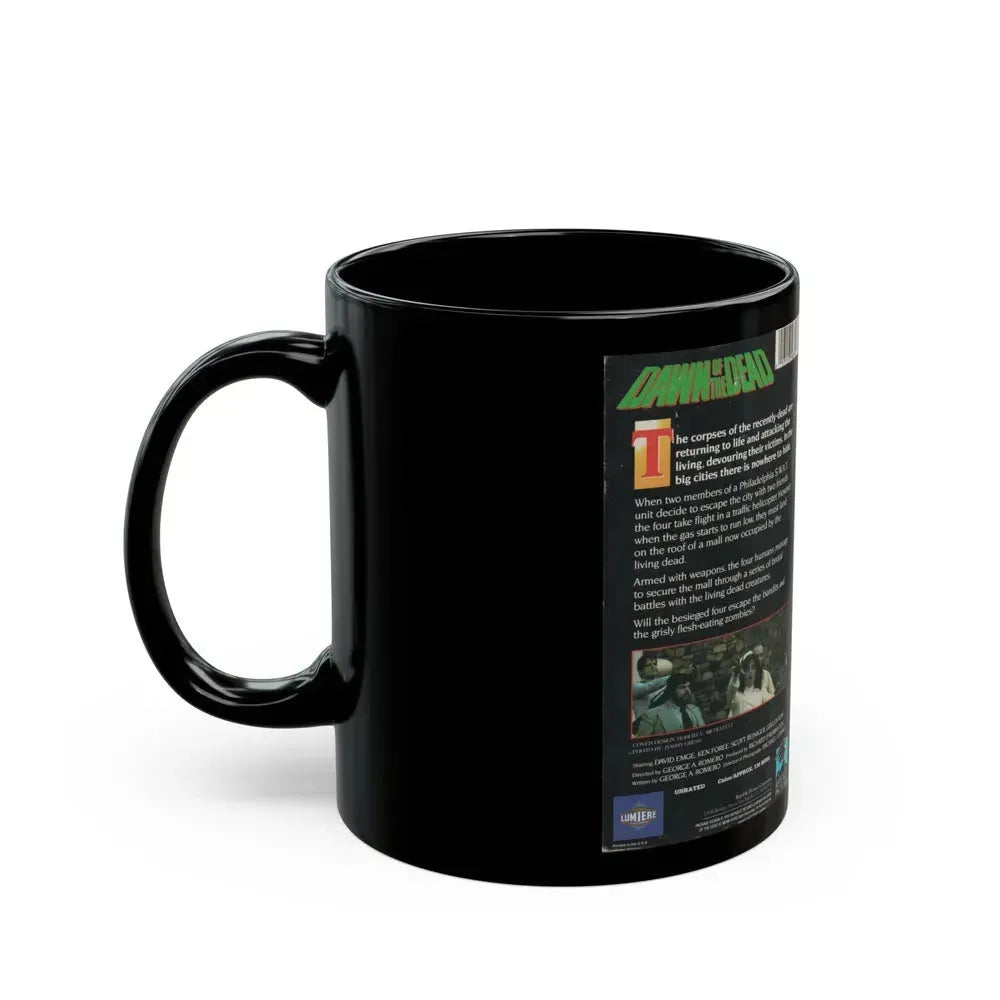 DAWN OF THE DEAD UNRATED THEATRICAL VERSION (VHS COVER) - Black Coffee Mug - Go Mug Yourself