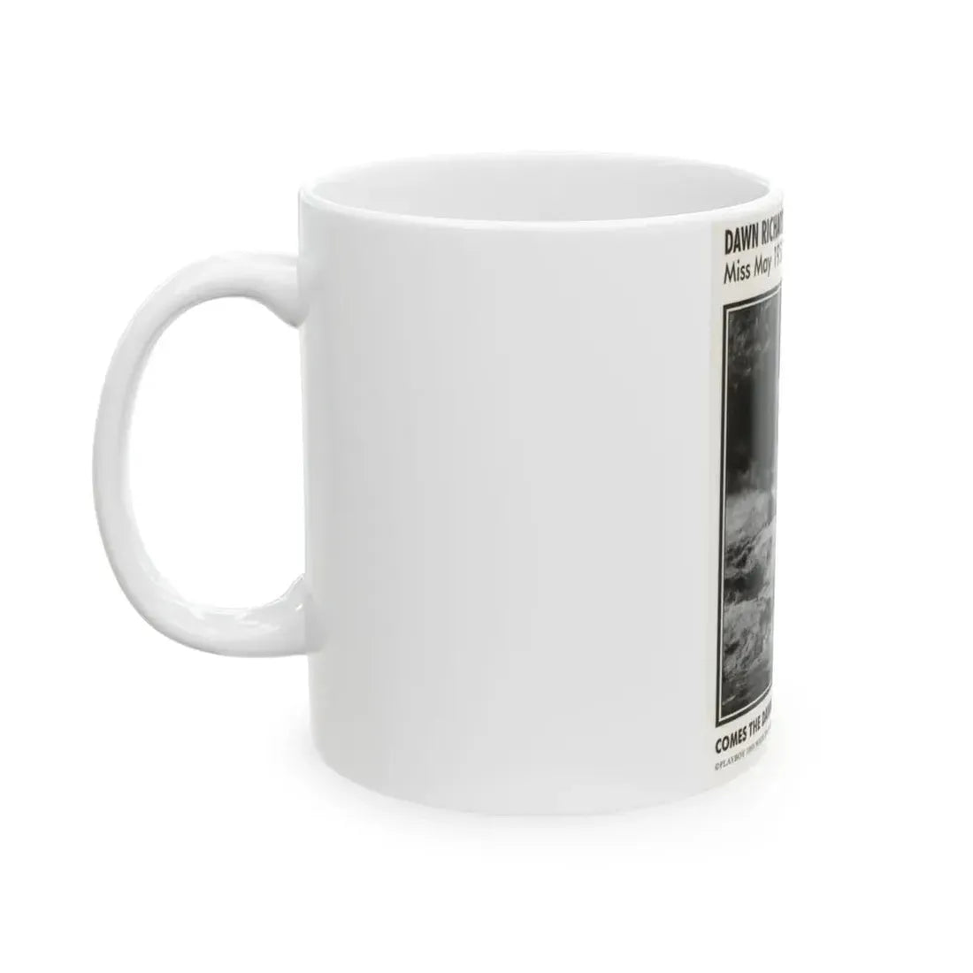 Dawn Richard #108 - Dawn on 2.5x3.5 Playboy Collector Card (Vintage Female Icon) White Coffee Mug - Go Mug Yourself