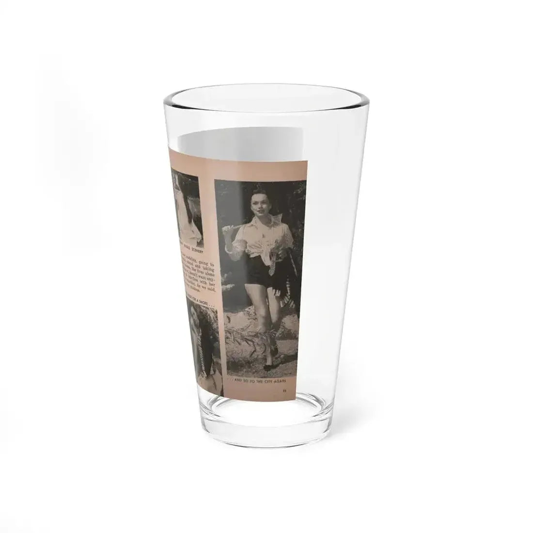 Dawn Richard #36 - Pages 54 & 55 Including Pages 5 & 6 of 6 with, 2 B&W Photos+Captions from People Today Pocket Mag. Nov. '57 (Vintage Female Icon) Pint Glass 16oz - Go Mug Yourself