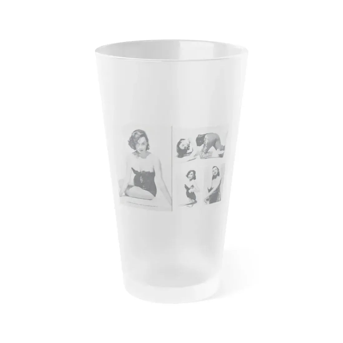 Dawn Richard #38 - Pages 24 & 25 Including Pages 3 & 4 of 6 with, 4 Photos B&W & Caption from Bachelor Mag. Nov. '57 (Vintage Female Icon) Frosted Pint Glass 16oz 16oz Frosted - Go Mug Yourself
