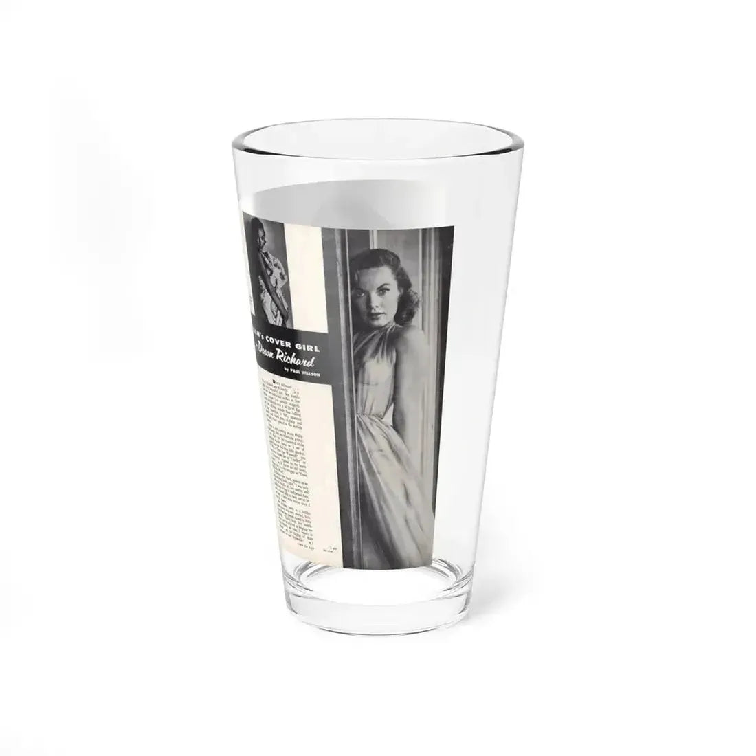 Dawn Richard #45 - Pages 20 & 21 Including Pages 1 & 2 of 4 with, 3 B&W Photos+Article from Adam Mag. '58 - Photo (Vintage Female Icon) Pint Glass 16oz - Go Mug Yourself
