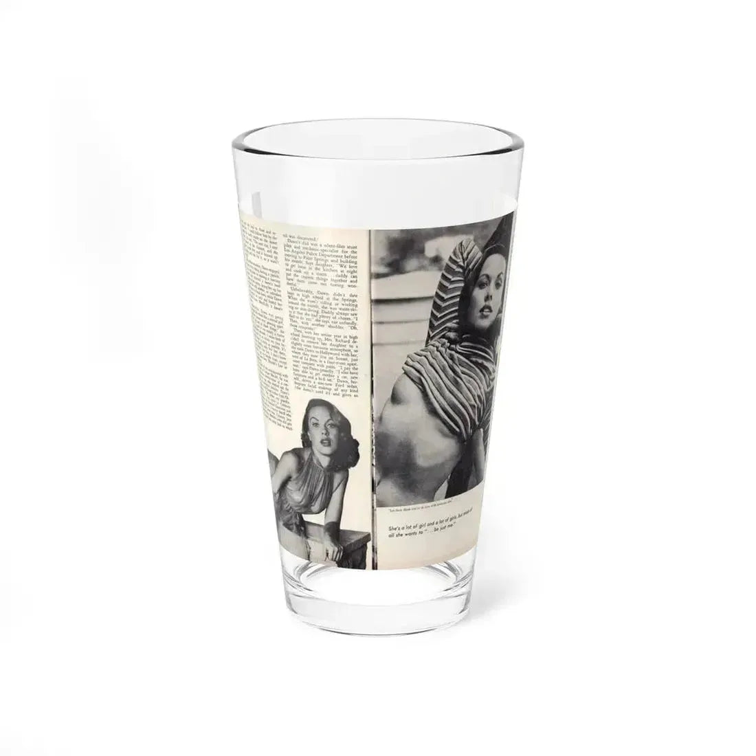 Dawn Richard #45 - Pages 22 & 23 Including Pages 3 & 4 of 4 with, 3 B&W Photos+Article from Adam Mag. '58 - Photo (Vintage Female Icon) Pint Glass 16oz 16oz - Go Mug Yourself