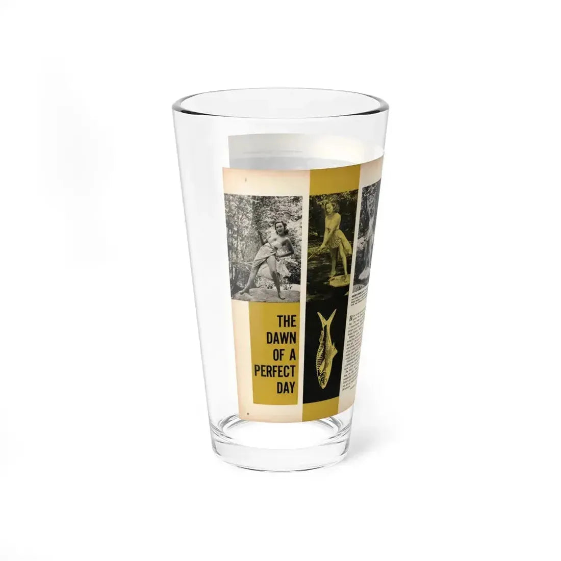 Dawn Richard #46 - Pages 34 & 35 Including Pages 1 & 2 of 4 with, 4 B&W Photos & Article from SEE FOR MEN Mag. Nov. '57 (Vintage Female Icon) Pint Glass 16oz - Go Mug Yourself